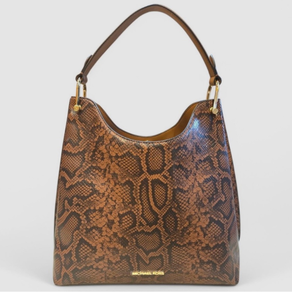Michael Kors Joan Large Shoulder Brown Snake Print